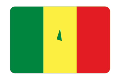 Senegal flag (bevelled) clipart