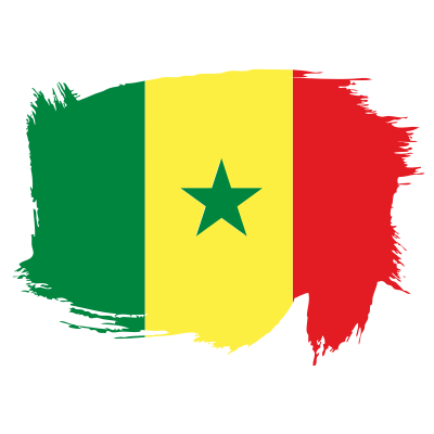 Senegal flag brush stroke clipart
