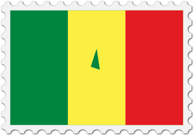 Senegal flag stamp clipart