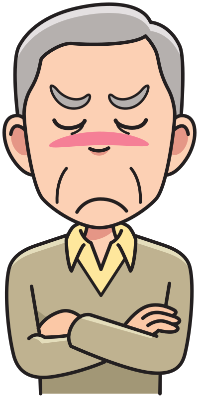 Senior man - angry clipart