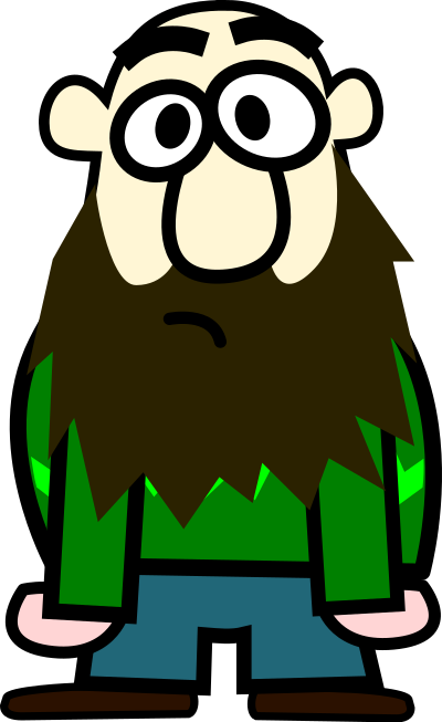 Señor calvo y con barba clipart
