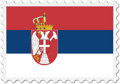 Serbia flag stamp clipart