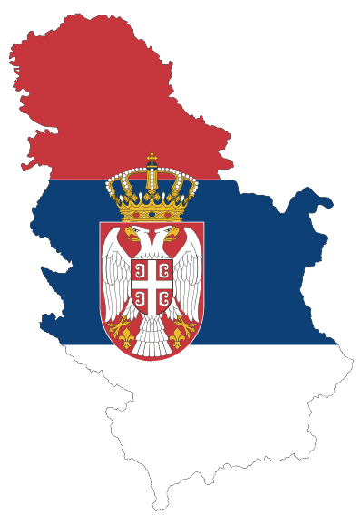 Serbia Map Flag With Stroke Fixed clipart