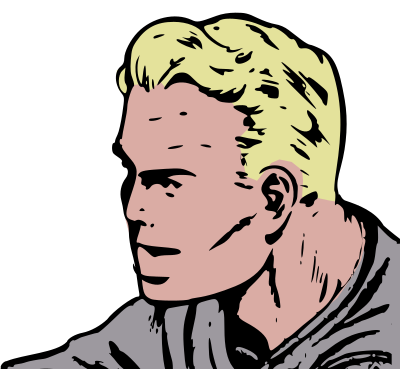 Serious man in grey clipart