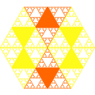 Serpinski hexagon clipart