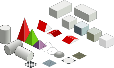 Set of basic isometric figures clipart