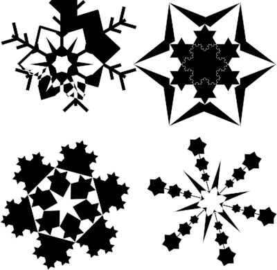 Set Of Four Snowflakes clipart