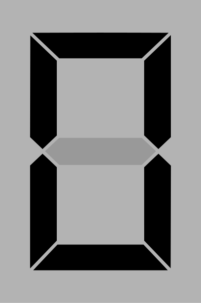 Seven segment display gray 0 clipart