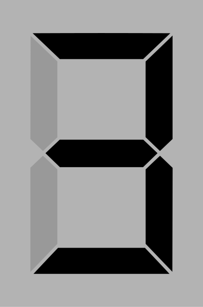 Seven segment display gray 3 clipart