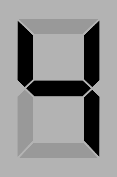 Seven segment display gray 4 clipart