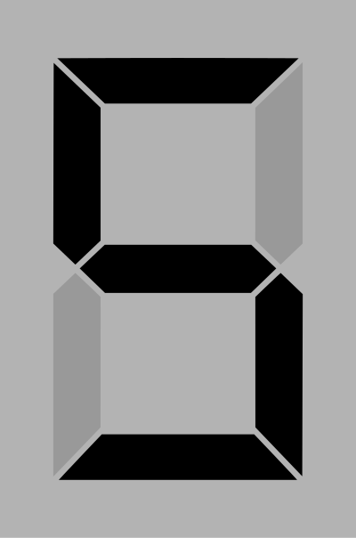 Seven segment display gray 5 clipart