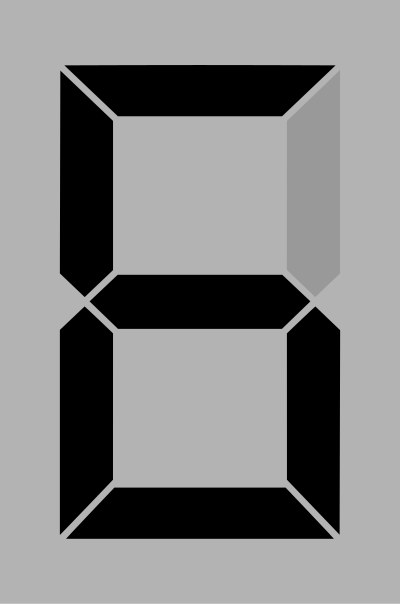 Seven segment display gray 6 clipart