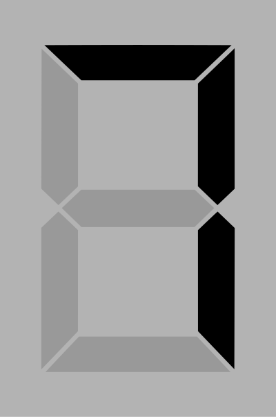 Seven segment display gray 7 clipart
