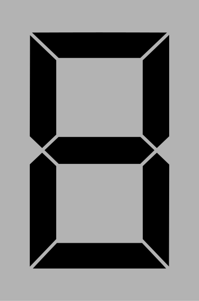 Seven segment display gray 8 clipart