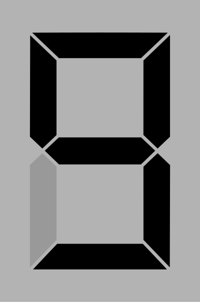 Seven segment display gray 9 clipart