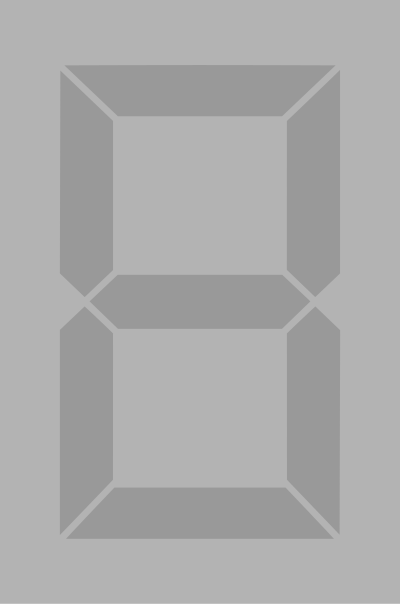 Seven segment display gray off clipart