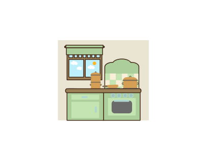 Shabby chic kitchen clipart