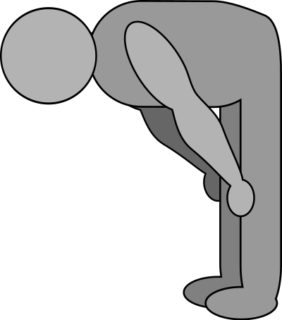 Shaded bowing figure clipart