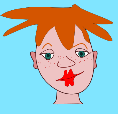 Shaded Cartoon Face clipart