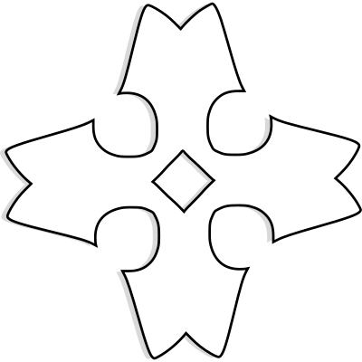 Shaded heraldic cross outline clipart