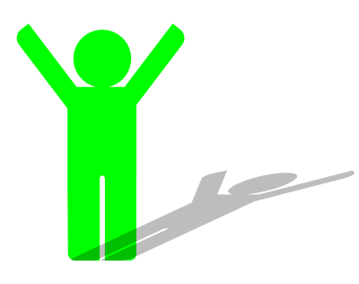 Shadow man hands up clipart