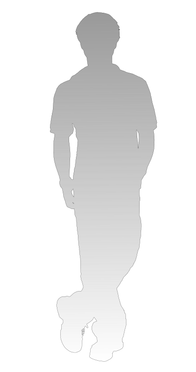 Shadow of person - standing leg cross and put hands in the pockets clipart