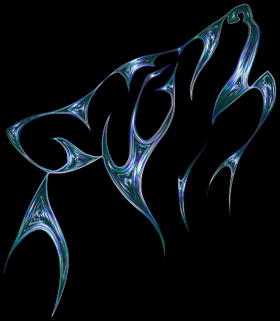 Shadow Tribal Wolf clipart
