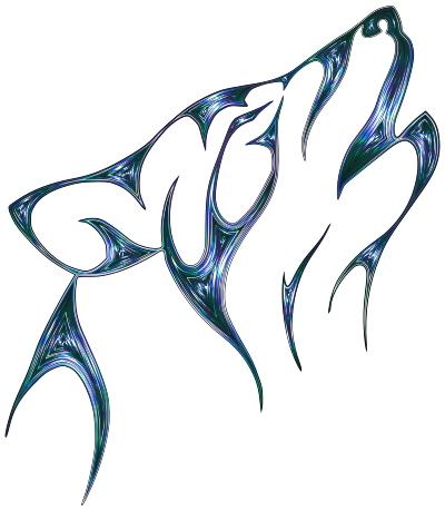 Shadow Tribal Wolf No Background clipart
