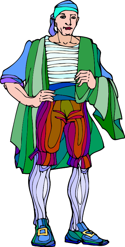 Shakespeare characters - Borachio (colour) clipart