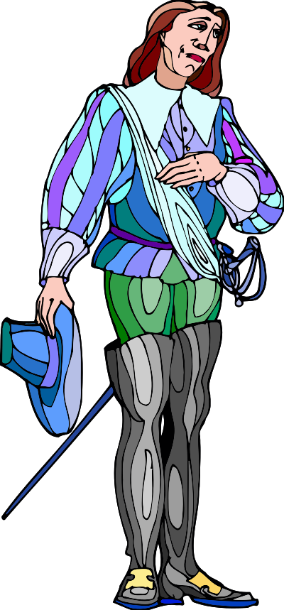 Shakespeare characters - cavalier 1 (colour) clipart