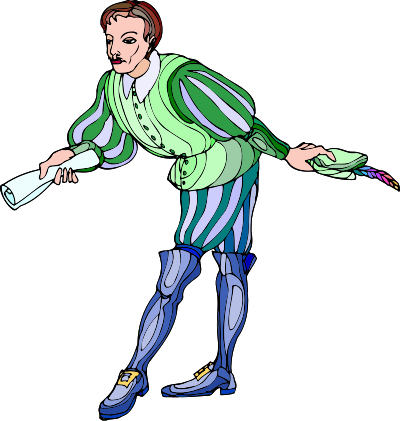 Shakespeare characters - courier (colour) clipart