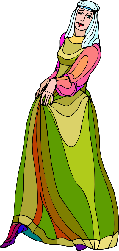 Shakespeare characters - courtier (colour) clipart
