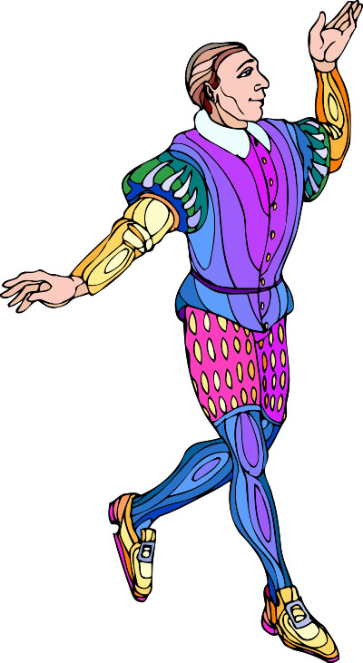 Shakespeare characters - dancer (colour) clipart