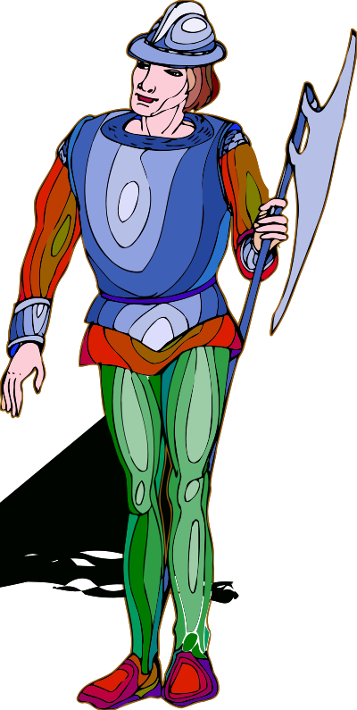 Shakespeare characters - guardsman (colour) clipart
