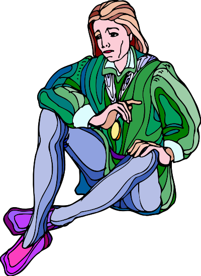 Shakespeare characters - Hamlet (colour) clipart