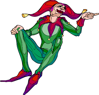 Shakespeare characters - jester (colour) clipart