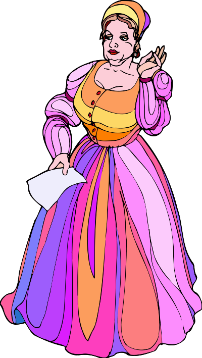 Shakespeare characters - Margaret Page (colour) clipart