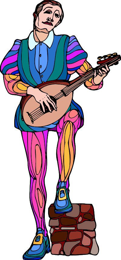 Shakespeare characters - musician 2 (colour) clipart
