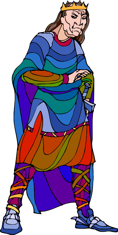 Shakespeare characters - old king (colour) clipart