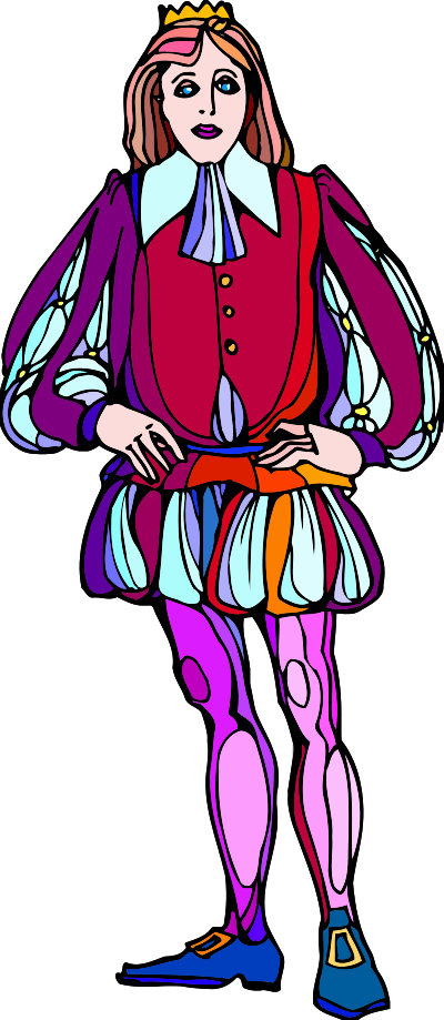 Shakespeare characters - prince (colour) clipart