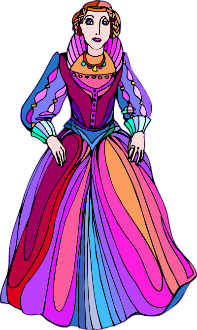 Shakespeare characters - princess (colour) clipart