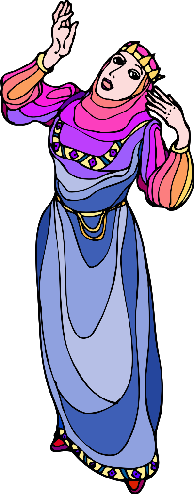 Shakespeare characters - queen 1 (colour) clipart
