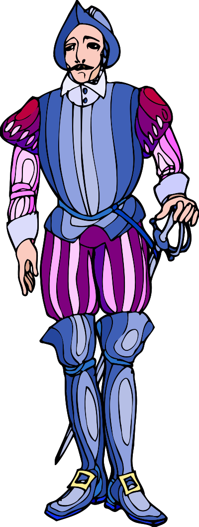 Shakespeare characters - soldier (colour) clipart