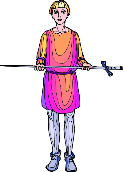 Shakespeare characters - sword bearer (colour) clipart