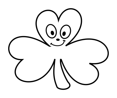 Shamrock Outline Cartoon Face clipart