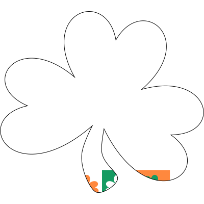 Shamrock with Ireland pattern clipart