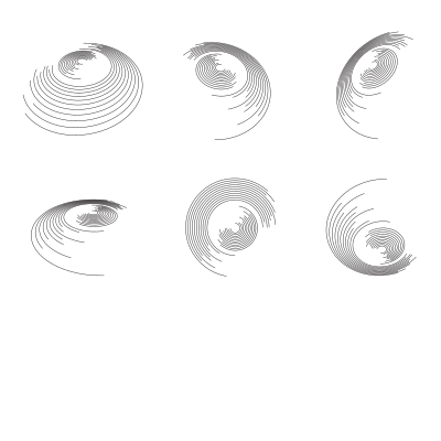 Shapes with curved lines clipart