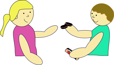 Sharing a snack clipart