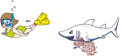 Shark Hunts a Lady clipart