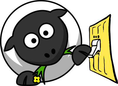 Sheep using a switch clipart